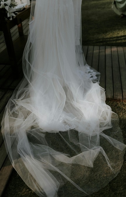 Photo of the white bridal gown