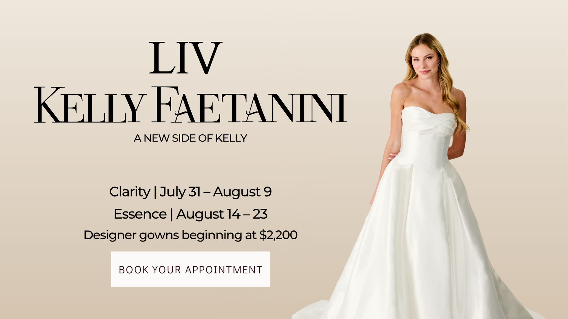 Wedding gowns Liv by Kelly Faetanini Trunk Show in Greenville South Carolina