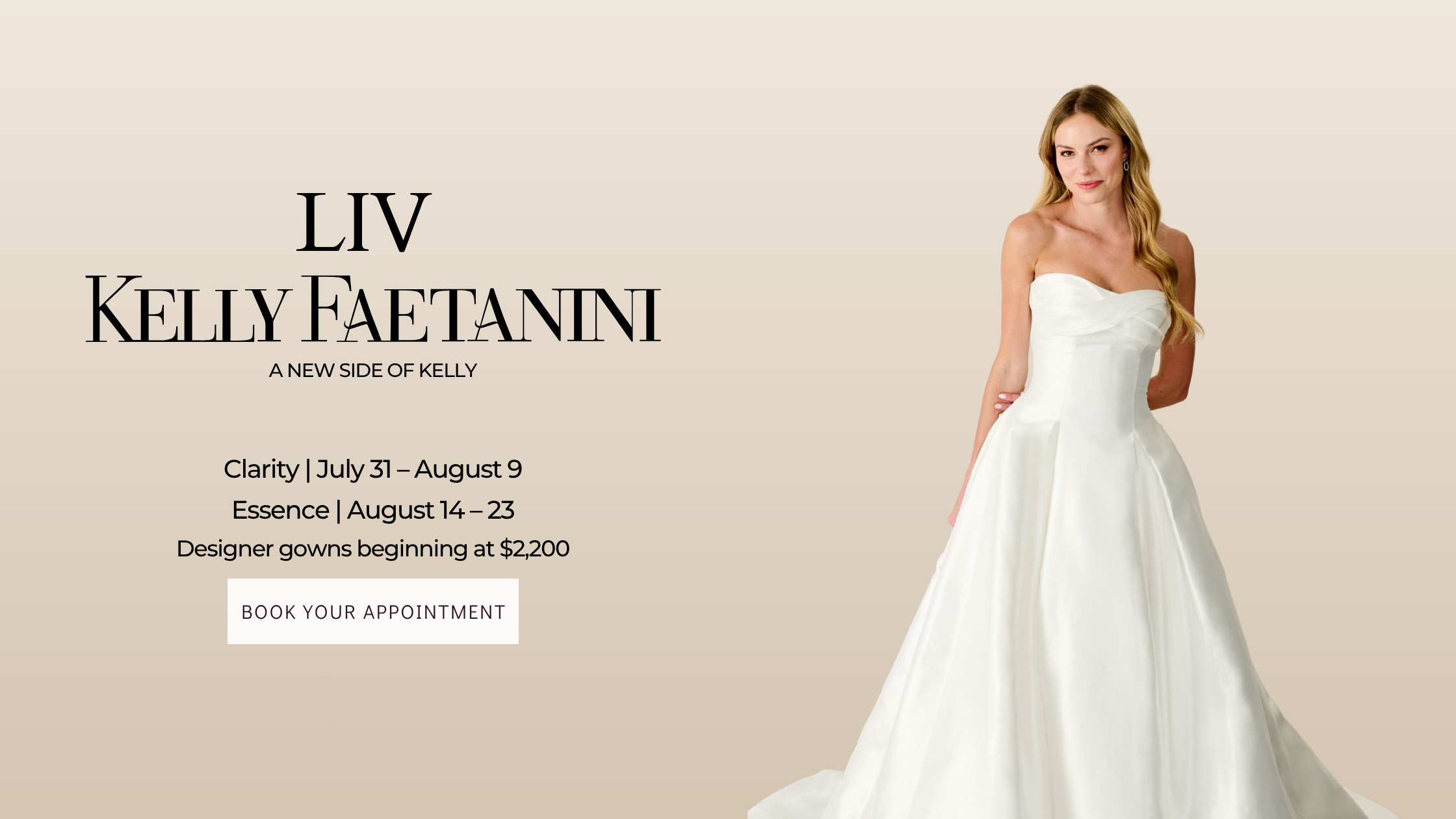 Wedding gowns Liv by Kelly Faetanini Trunk Show in Greenville South Carolina